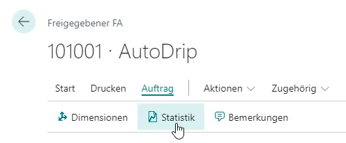 Freigegebener FA - Statistik aufrufen