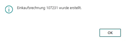 Einkaufsrechnung erstellt