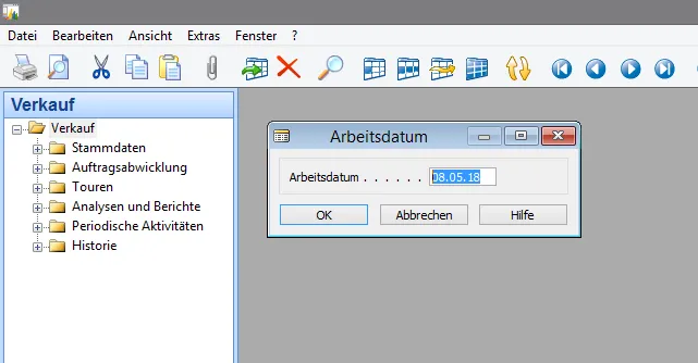 Classic Client - Arbeitsdatum