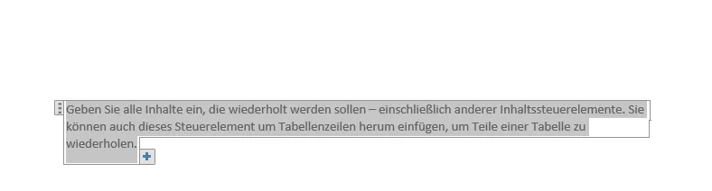 Geben Sie alle Inhalte ein, die wiederholt werden sollen