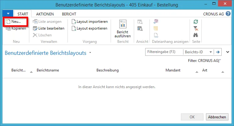 Benutzerdefinierte Berichtslayouts