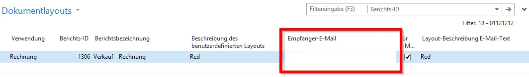 Dokumentlayouts - Empfänger-E-Mail