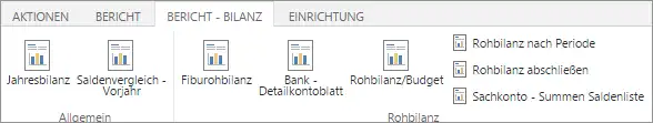 Buchhalter/in - Menüband - Bericht-Bilanz