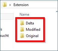 Ordnerstruktur - Delta, Modified, Original