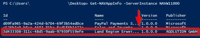 PowerShell - Get-NAVAppInfo