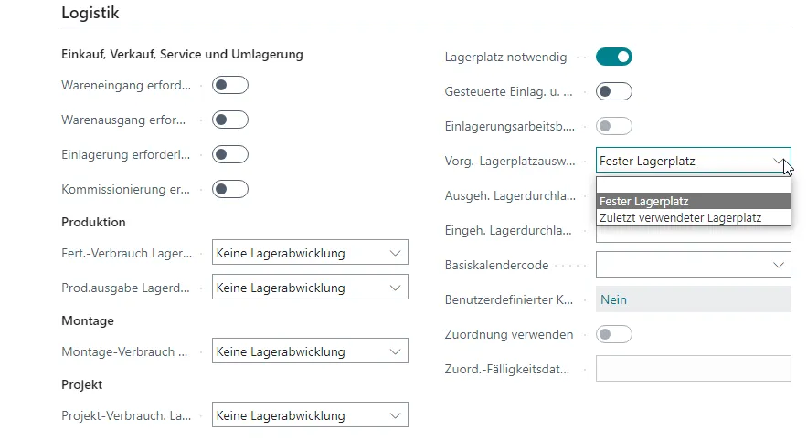 Lagerortkarte - Inforegister Logistik - Lagerplatz notwendig