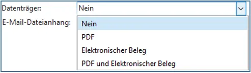 Belegsendeprofil - Inforegister Sendeoptionen - E-Mail-Dateianhang