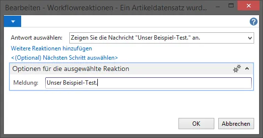 Workflowreaktionen