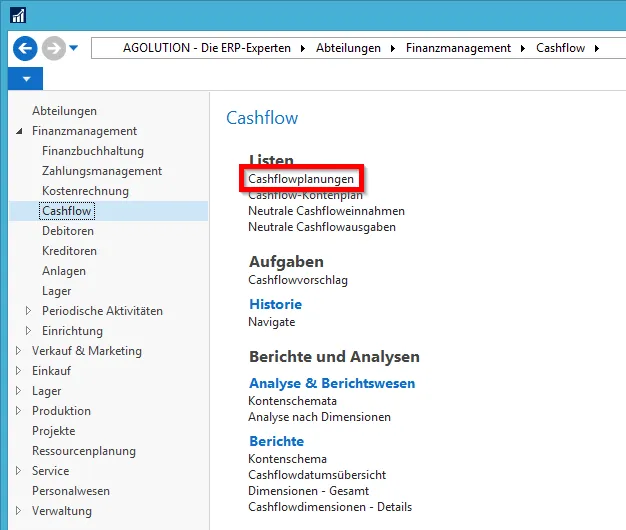 Pfad Cashflowplanungen