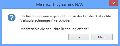 Möchten Sie die gebuchte Rechnung oeffnen?