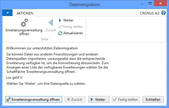 Unterstützte Einrichtungen - Datenmigration