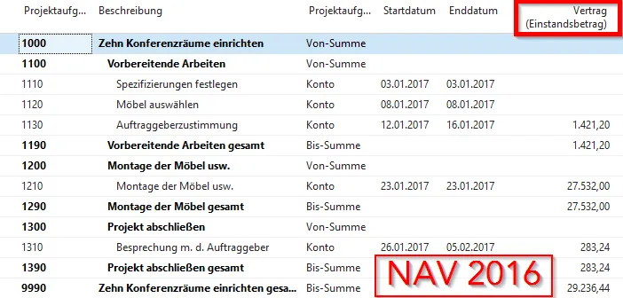 NAV 2016 - Projektkarte - Vertrag (Einstandsbetrag)