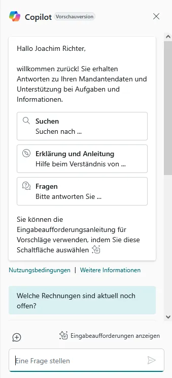 Chat offene Rechnungen