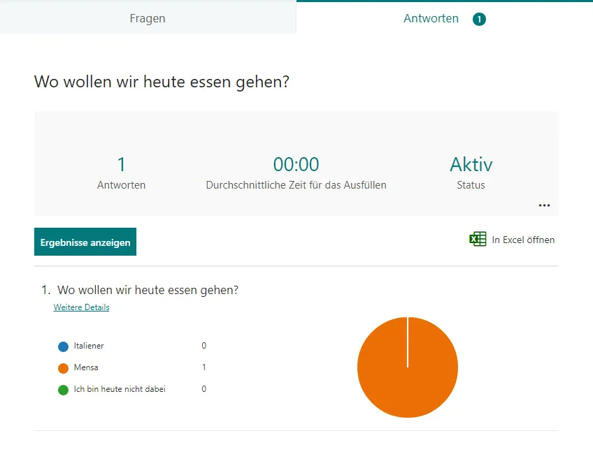 Antworten in Microsoft Forms