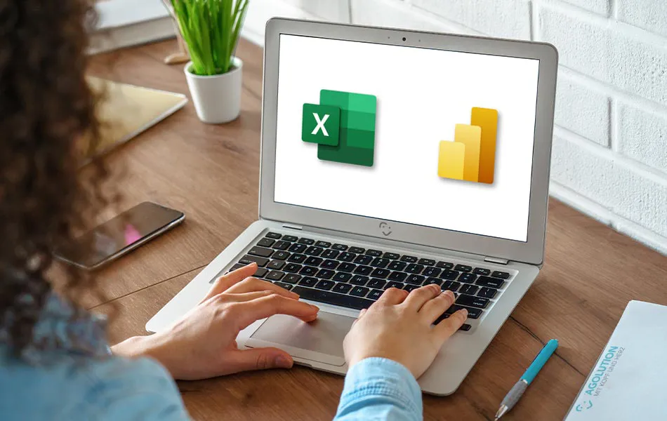 Power BI und Excel auf Laptop