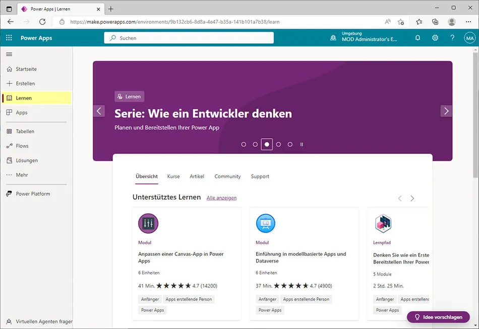 Power Apps: Lernen