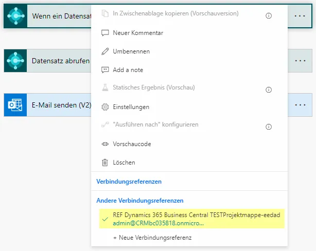 Testflow Verbindungsreferenz