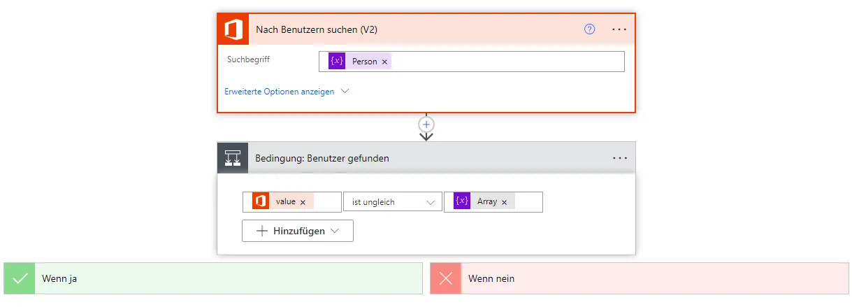 Pruefung, ob der eingegebene Name gefunden wurde