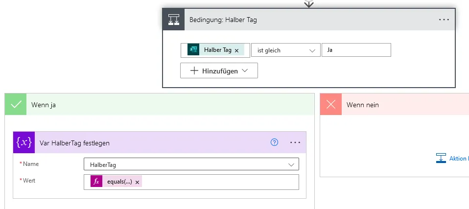 Bedingung Halber Tag