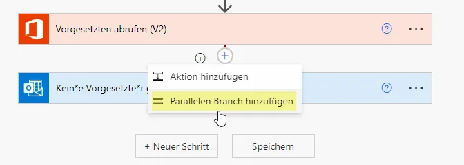 Parallelen Branch einfuegen