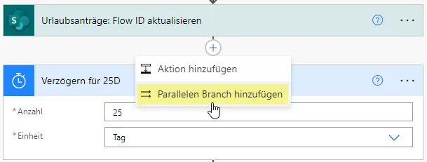 Parallelen Branch hinzufuegen