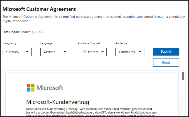 Microsoft Kundenvertrag