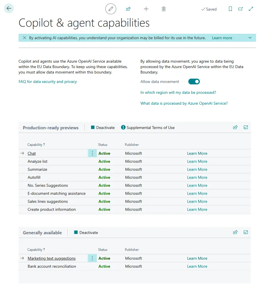 Copilot & agent capabilities
