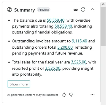Summary Customer