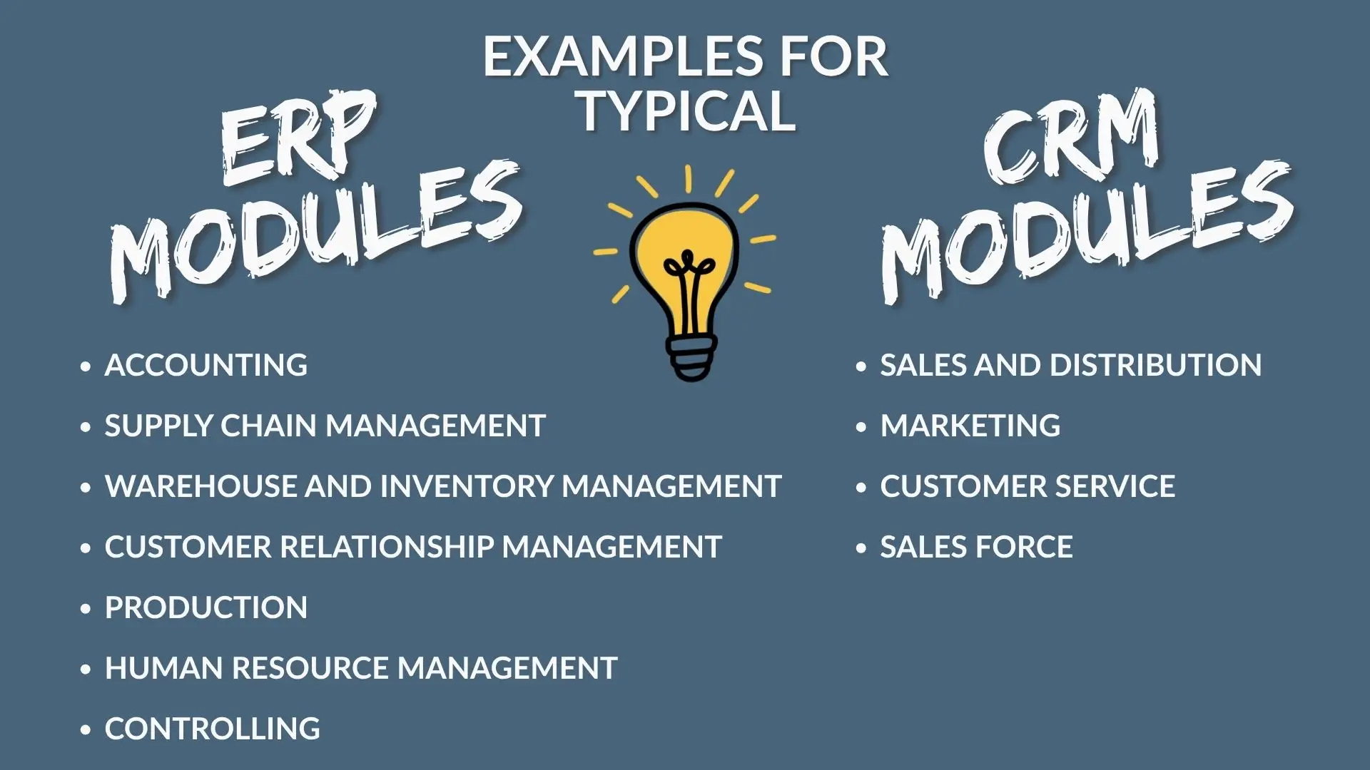 CRM and ERP modules compared