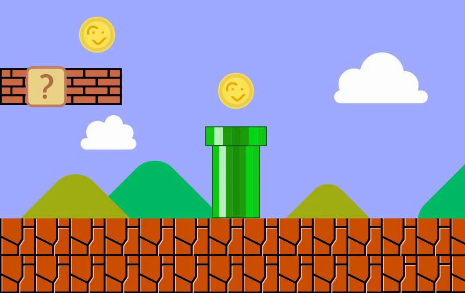 Super Mario with AGOLUTION Coins